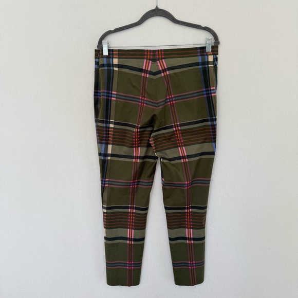 AKRIS PUNTO Women’s Size 12 Olive Plaid Side Zip Slim Fit Ankle Pants - Picture 5 of 12
